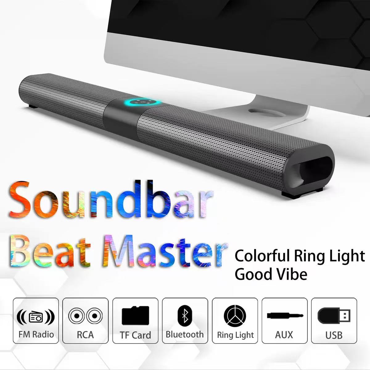 Home Cinema Wall Lights - BS-20 Soundbar Draadloze kaart Bluetooth-luidsprekerstrip Draagbare