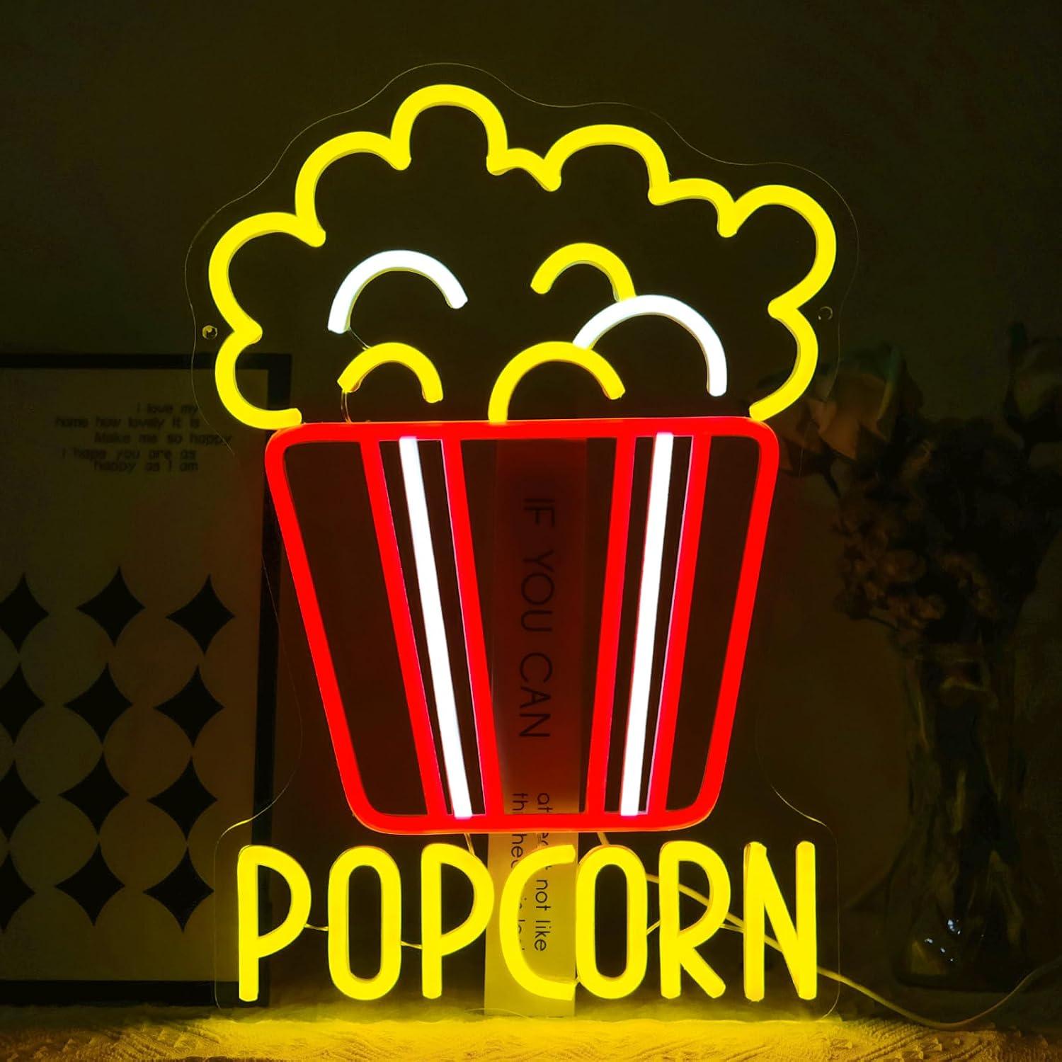 Home Cinema Wall Lights - Popcorn-emmer neonbord USB dimbare LED-lamp voor