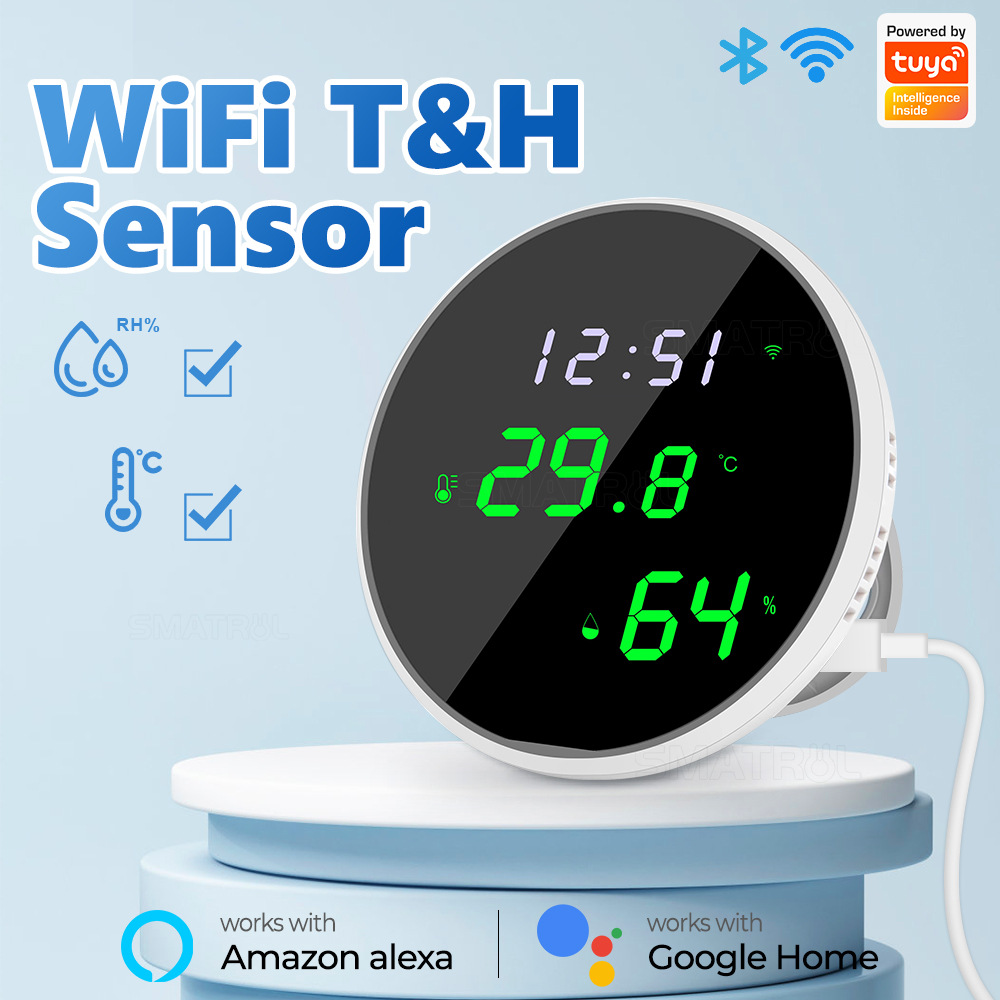Home Cinema Alexa - Tuya USB slimme temperatuur-vochtigheidssensor WiFi APP