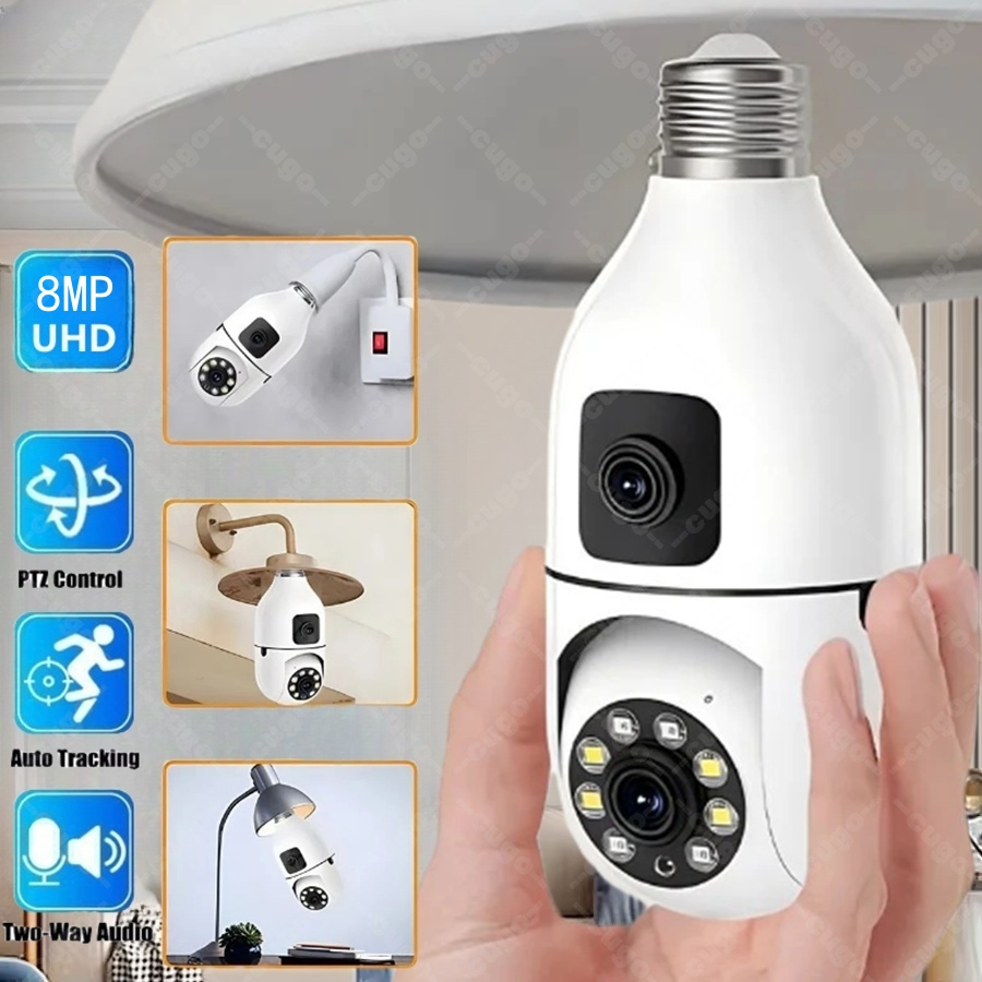 Home Cinema Wall Panels - E27 Lamp Surveillance Beveiligingscamera 8MP HD