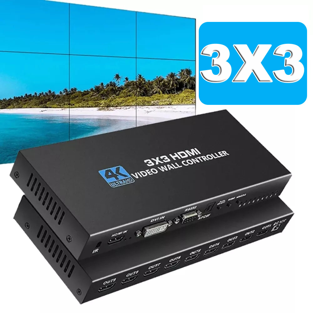 Home Cinema Wall Panels - 4K HDMI Video Wall Controller 3X3/2X3/2X2