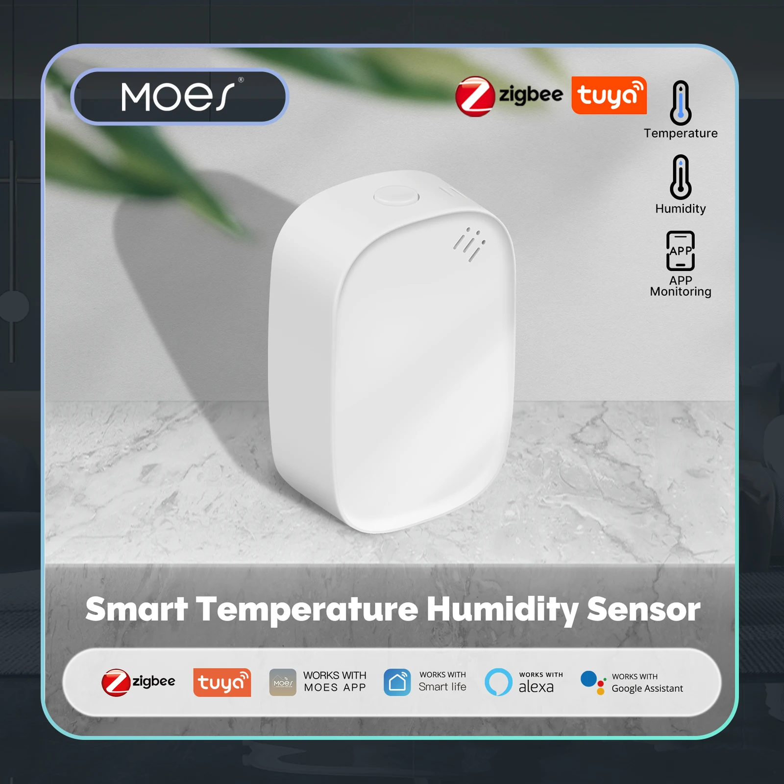 Home Cinema Alexa - MOES Tuya Zigbee Smart Temperatuur-vochtigheidssensor Indoor
