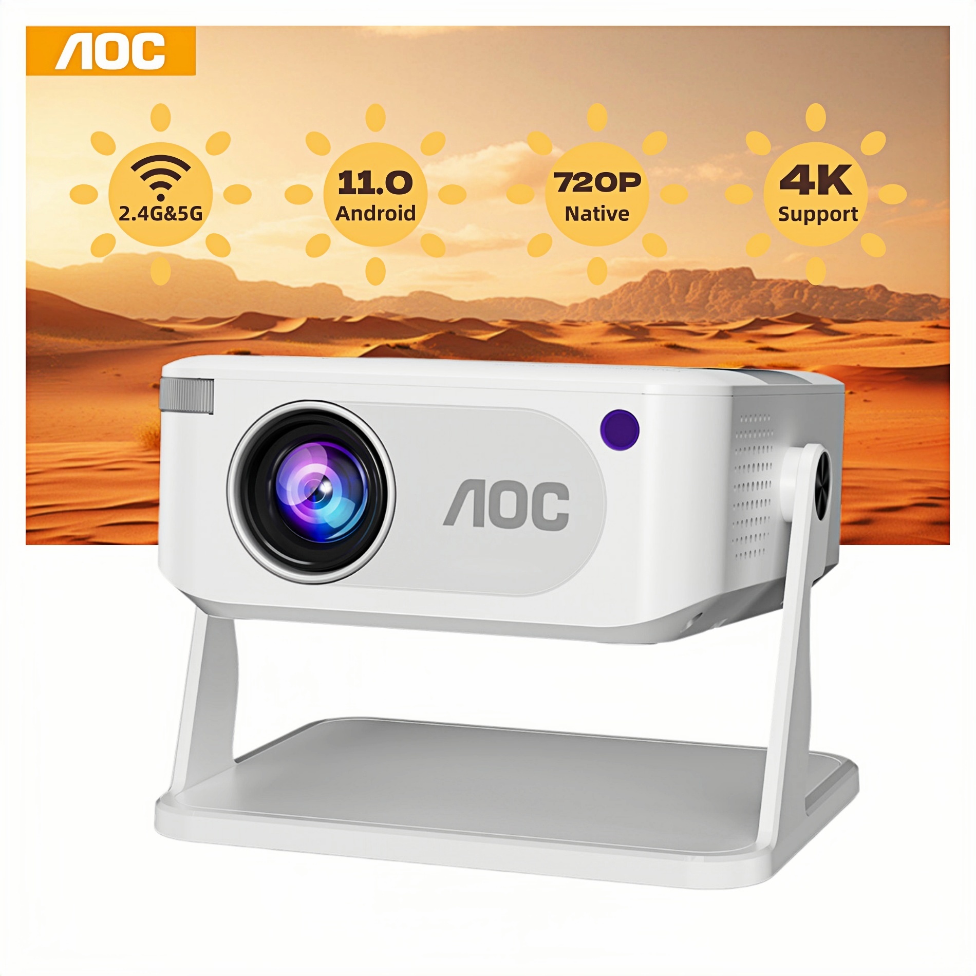Home Cinema Entertainment - AOC HA109-PRO Draagbare Projector Native 720P