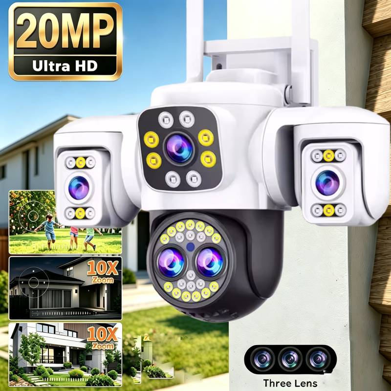 Home Cinema Wall Panels - 20MP bewakings-wifi-camera met vier lenzen, drievoudig