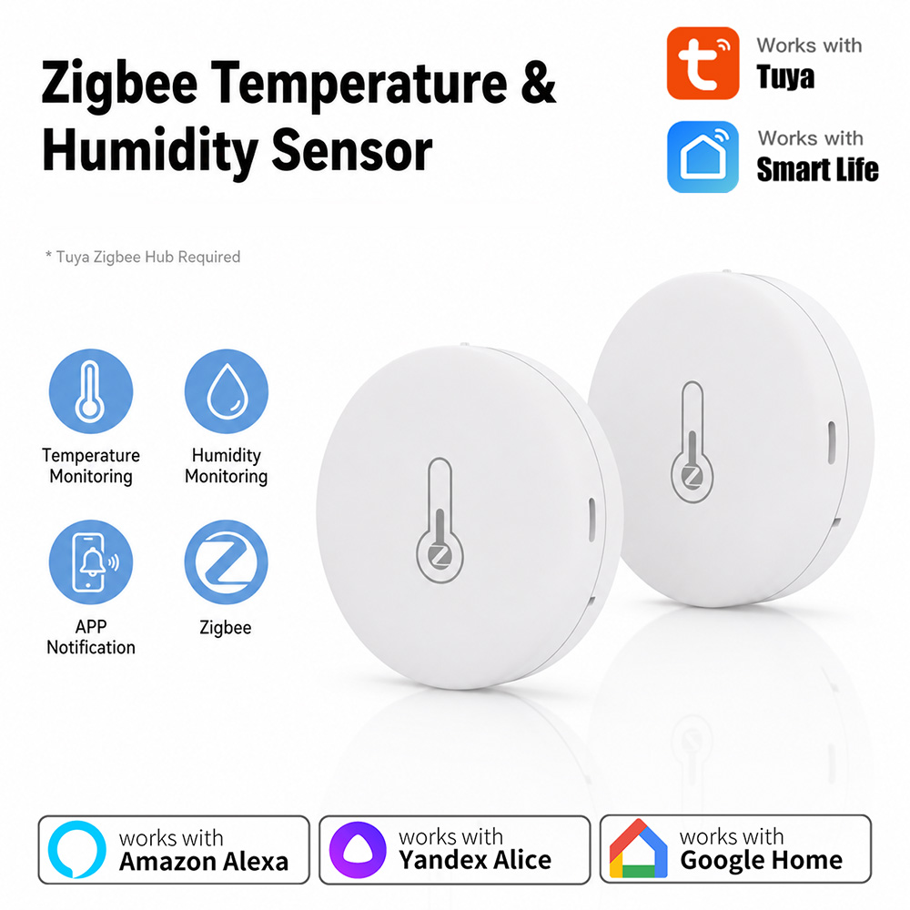 Home Cinema Alexa - Tuya Zigbee temperatuur- en vochtigheidssensor Mini-afstandsbedieningsmonitor