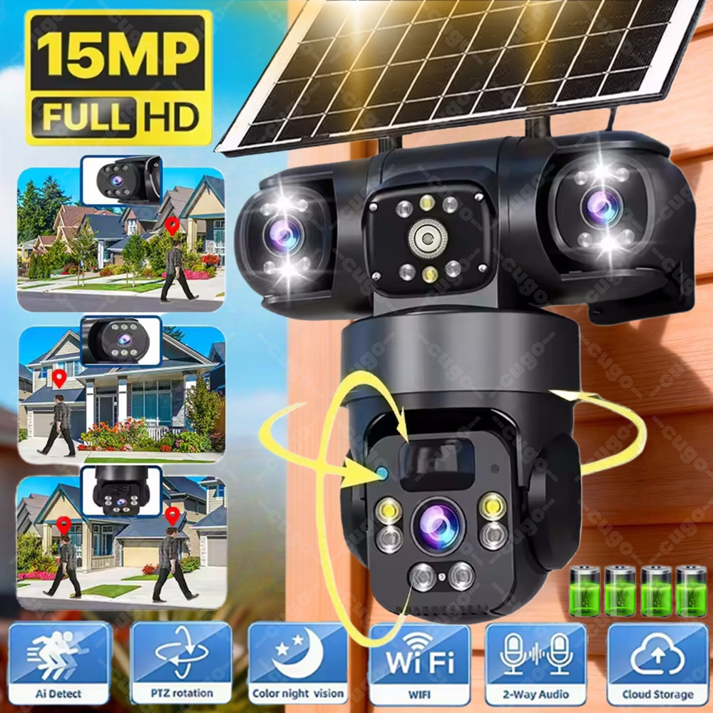 Home Cinema Wall Panels - V380 3-scherms 3-lens WIFI camera met
