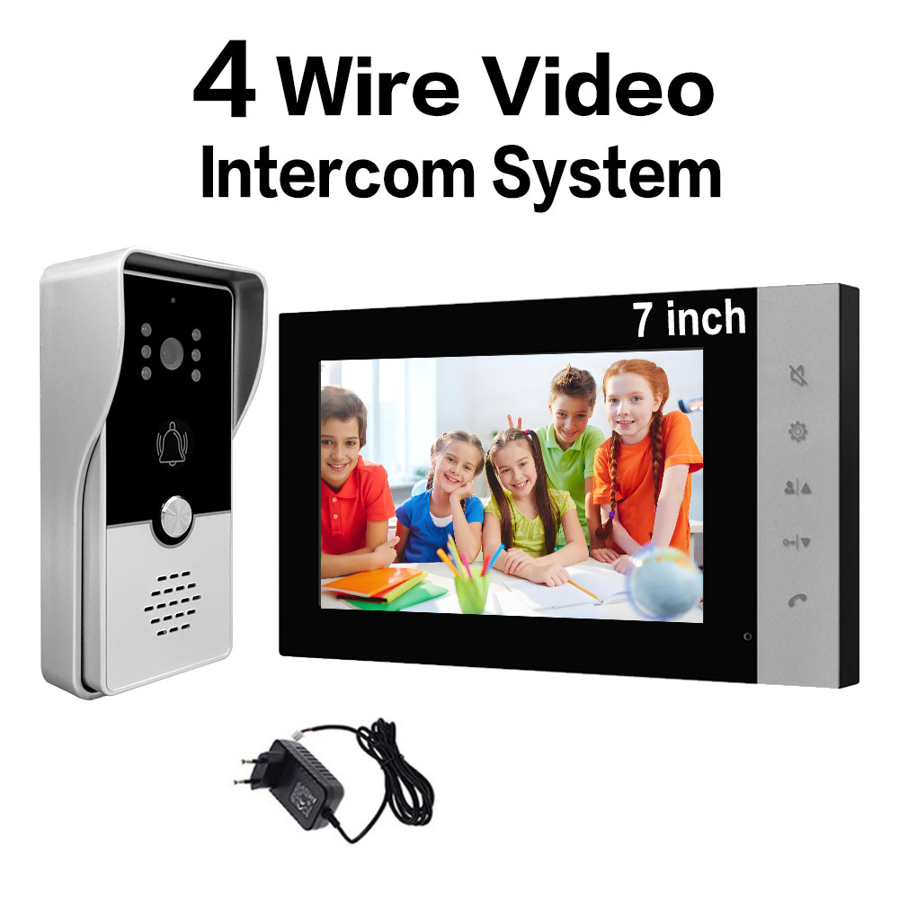 Home Cinema Wall Panels - 4-draads 7 inch bedrade videodeurbel deurtelefoon