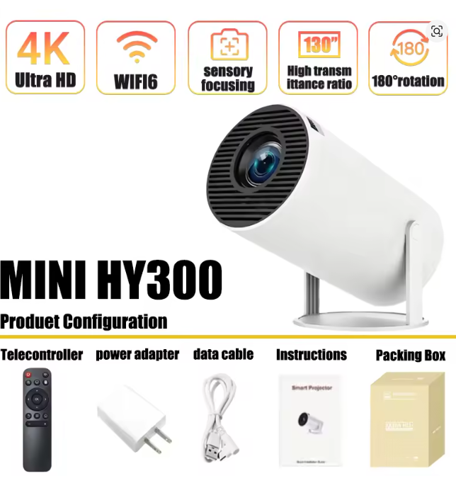 Home Cinema Pc - Mini HY300 Draagbare Projector Android 11