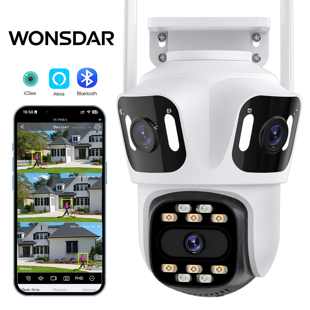 Home Cinema Wall Panels - WONSDAR Drie-lens drie-scherm IP-camera WiFi Externe