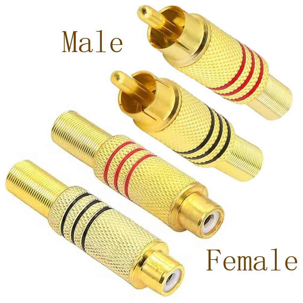 Home Cinema App - 4 STKS RCA-stekker Vergulde soldeertype Mannelijke