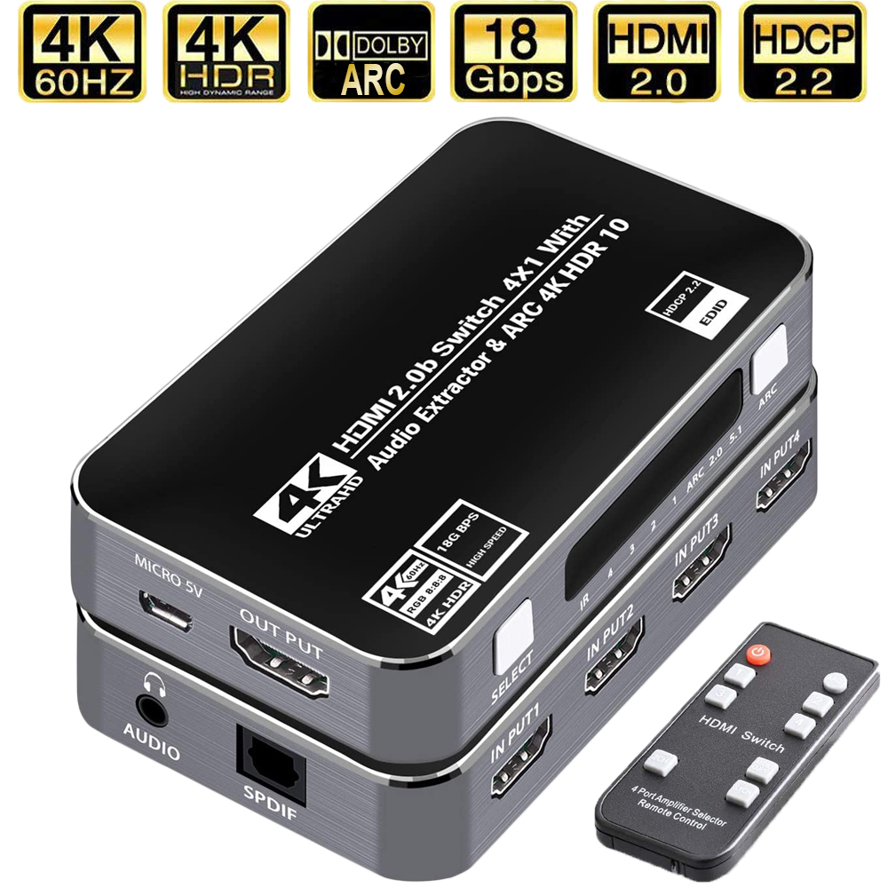 Home Cinema Apple - 60Hz 4K HDMI-schakelaar HDR HDMI ARC