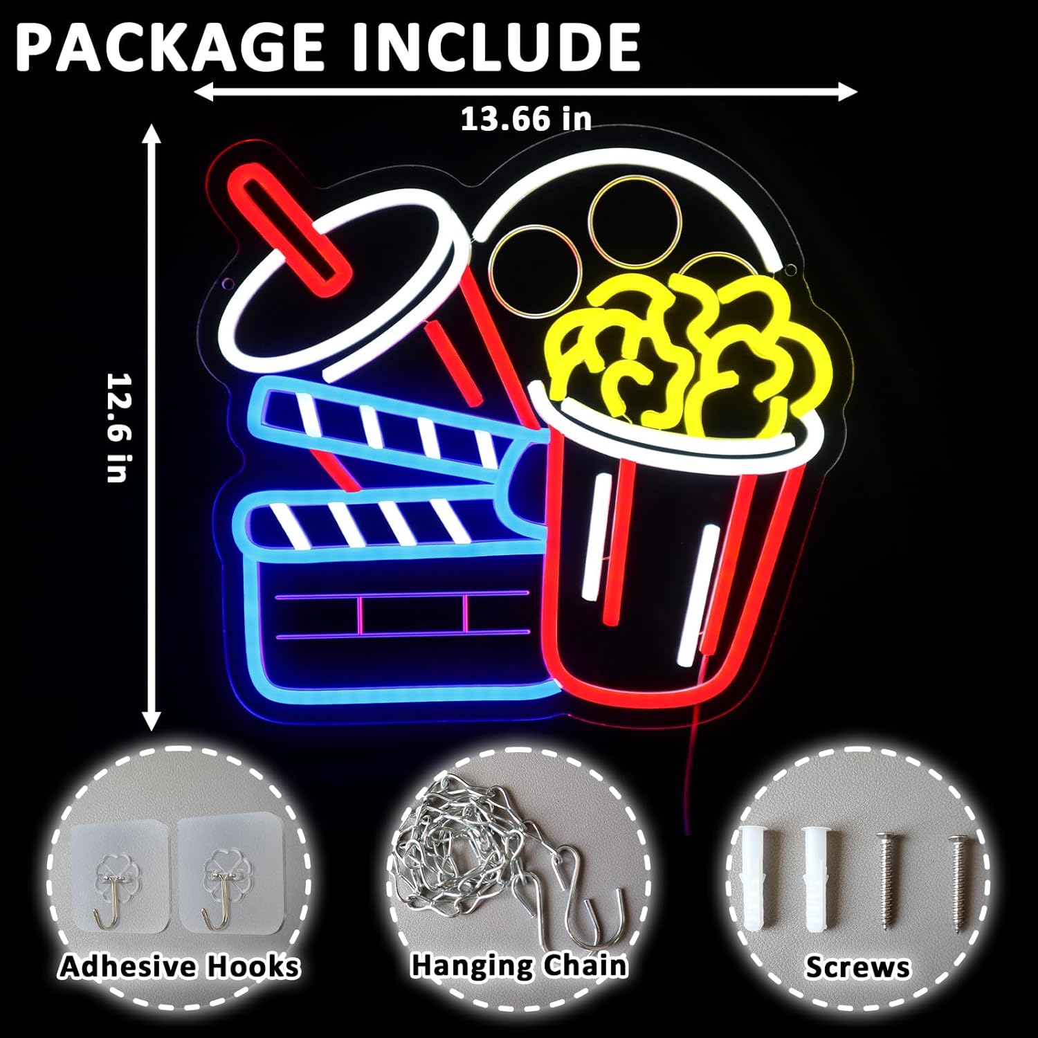 Bioscoop Neon Licht Kunst Wand - Home Cinema Wall Lights recensie en prijs