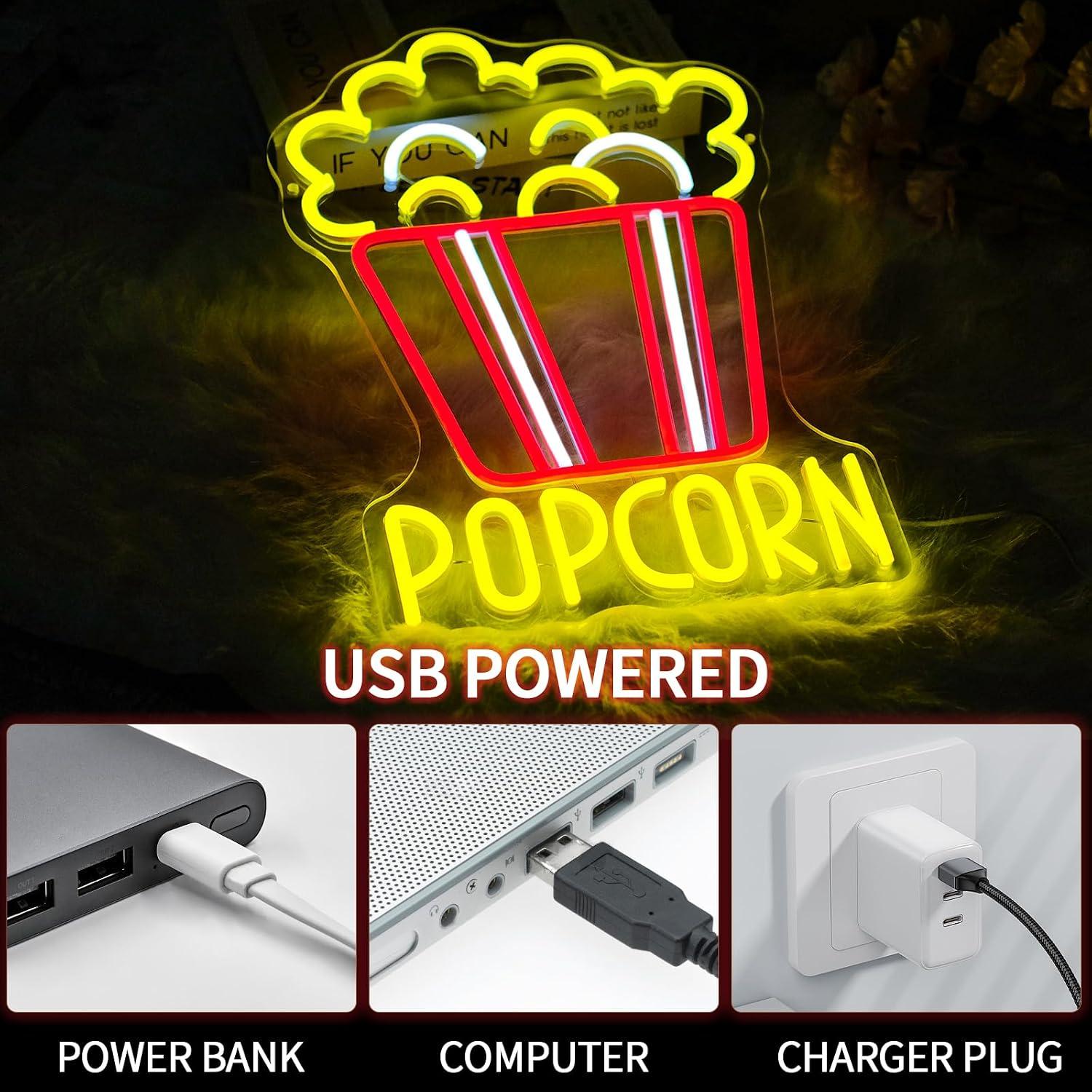 Popcorn-emmer neonbord USB dim - Home Cinema Wall Lights recensie en prijs