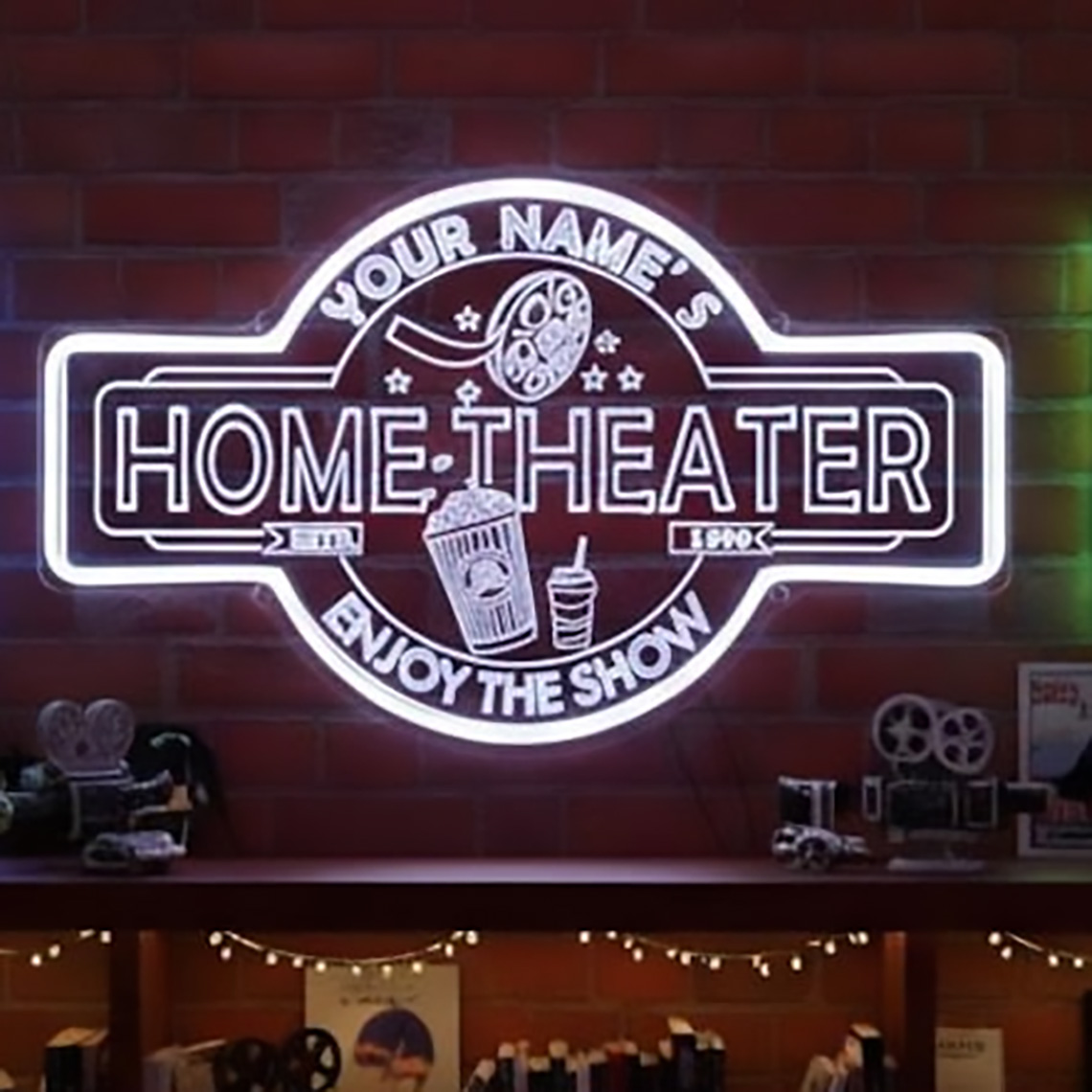 Op maat gemaakte neonreclame v - Home Cinema Decor recensie en prijs