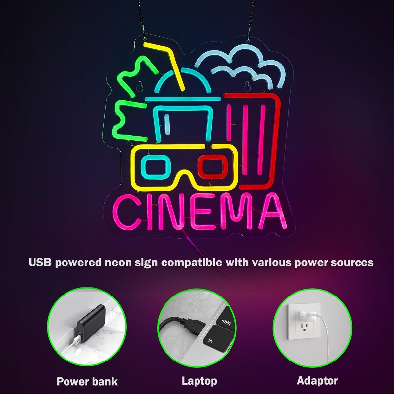 Cinema Neon Sign, Film Tijd Na - Home Cinema Wall Lights recensie en prijs