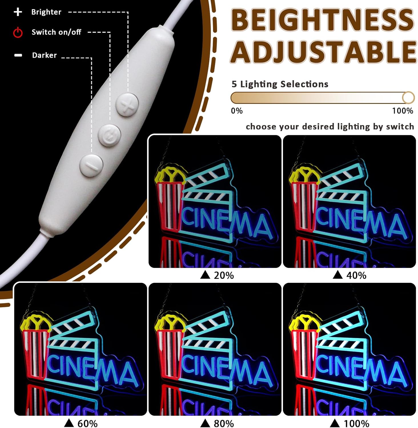 Bioscoop Neon Licht Kunst Wand - Home Cinema Wall Lights recensie en prijs
